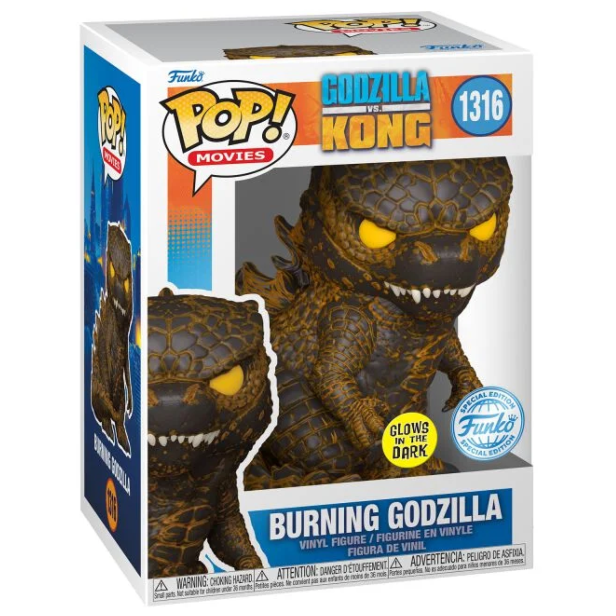 Godzilla vs. Kong - Burning Godzilla (Glow Special Edition) #1316 - Funko Pop! Vinyl Movies