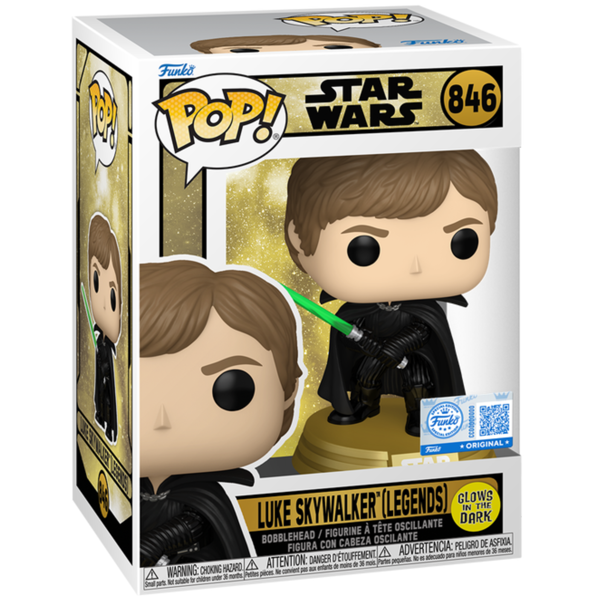 Star Wars - Luke Skywalker (Legends) (Glow Special Edition) #846 - Funko Pop! Vinyl Star Wars