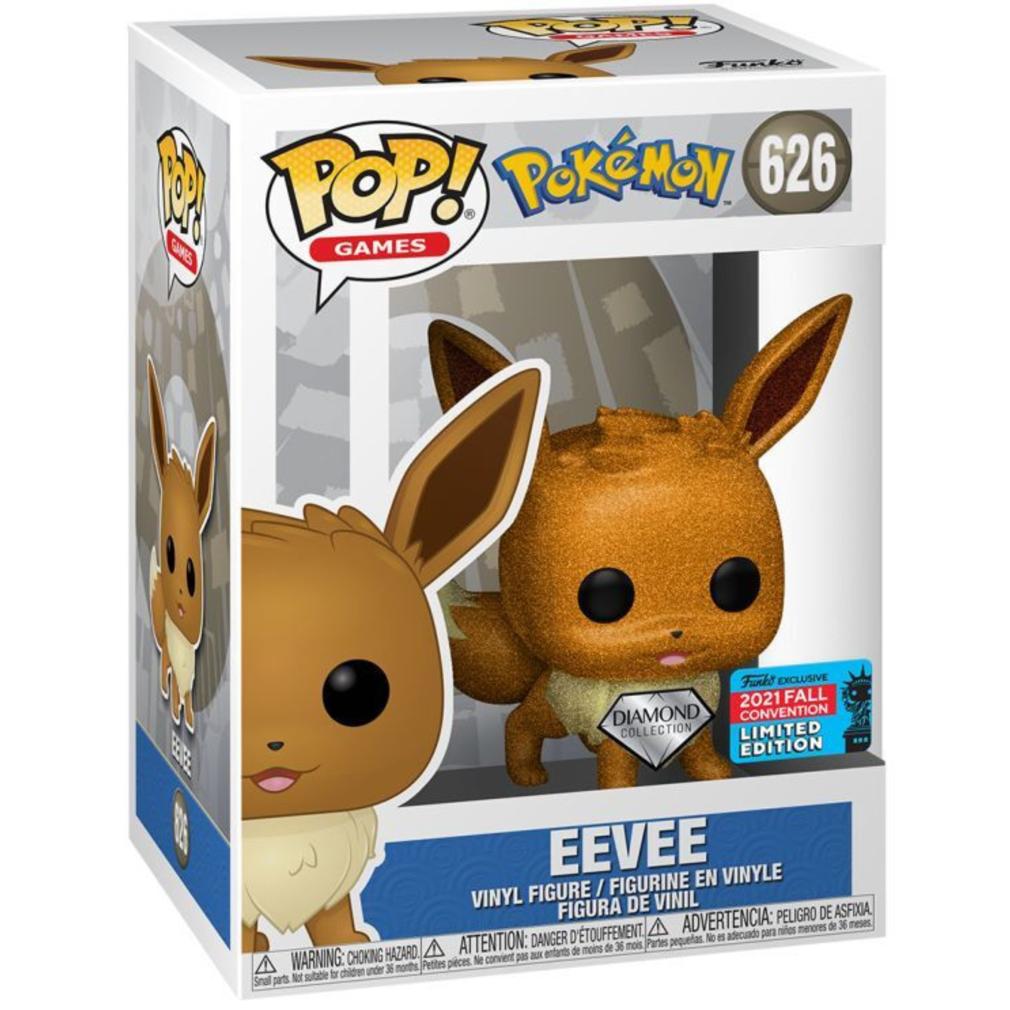 Pokemon - Eevee (Diamond 2021 Fall Convention Limited Edition) #626 - Funko Pop! Vinyl Games
