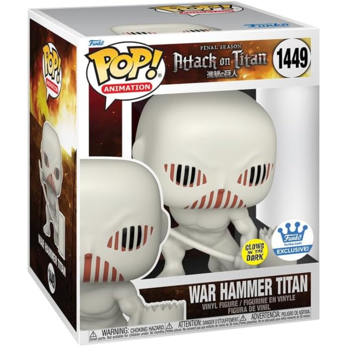 Attack on Titan - 6" War Hammer Titan (Glow Funko Shop Exclusive) #1449 - Funko Pop! Vinyl Anime - Persona Toys