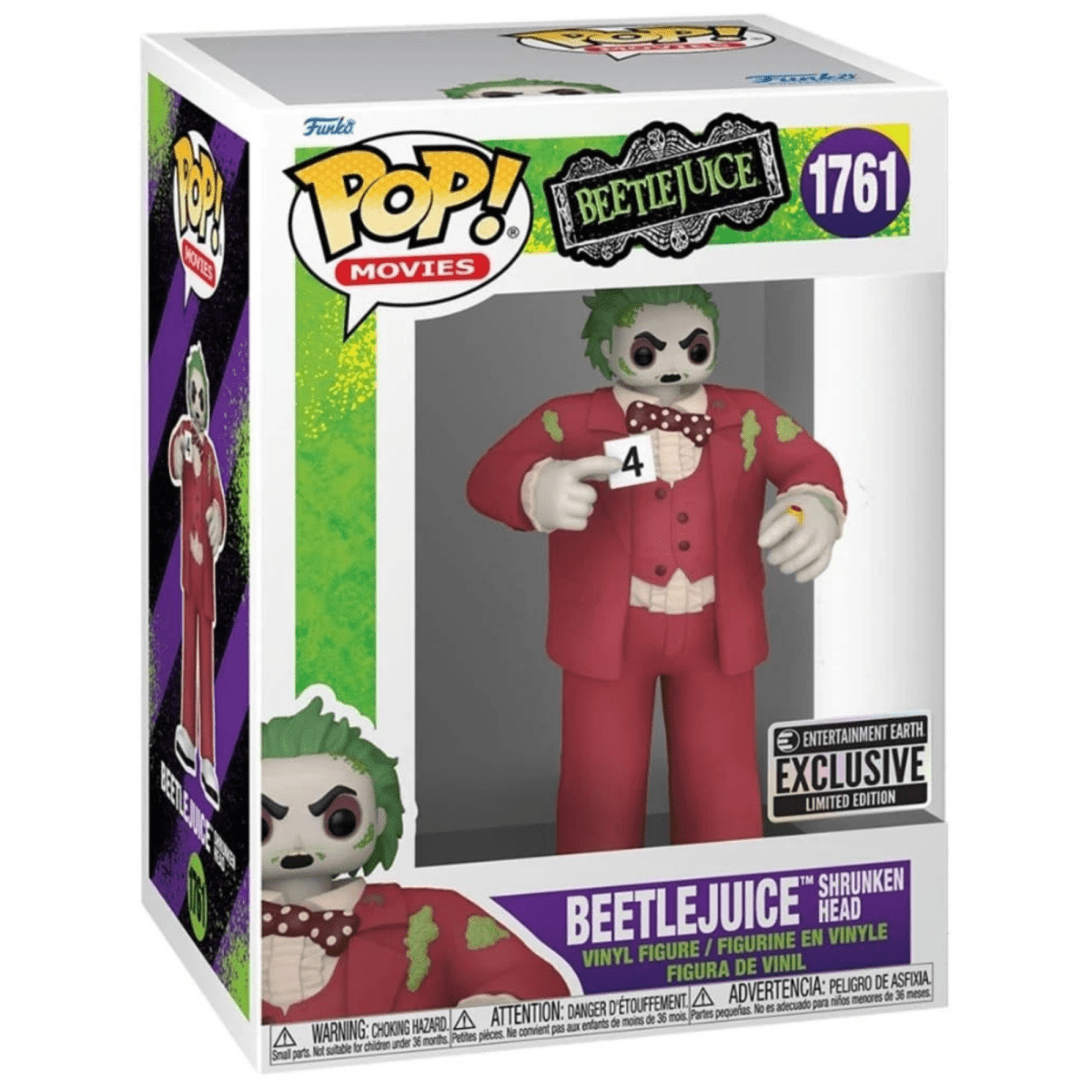 Beetlejuice - Beetlejuice Shrunken Head (Entertainment Earth Exclusive Limited Edition) #1761 - Funko Pop! Vinyl Movies - Persona Toys