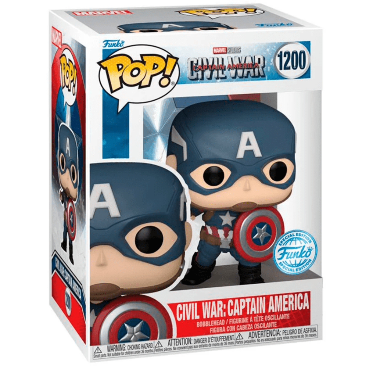 Captain America Civil War - Civil War: Captain America (Special Edition) #1200 - Funko Pop! Vinyl Marvel - Persona Toys