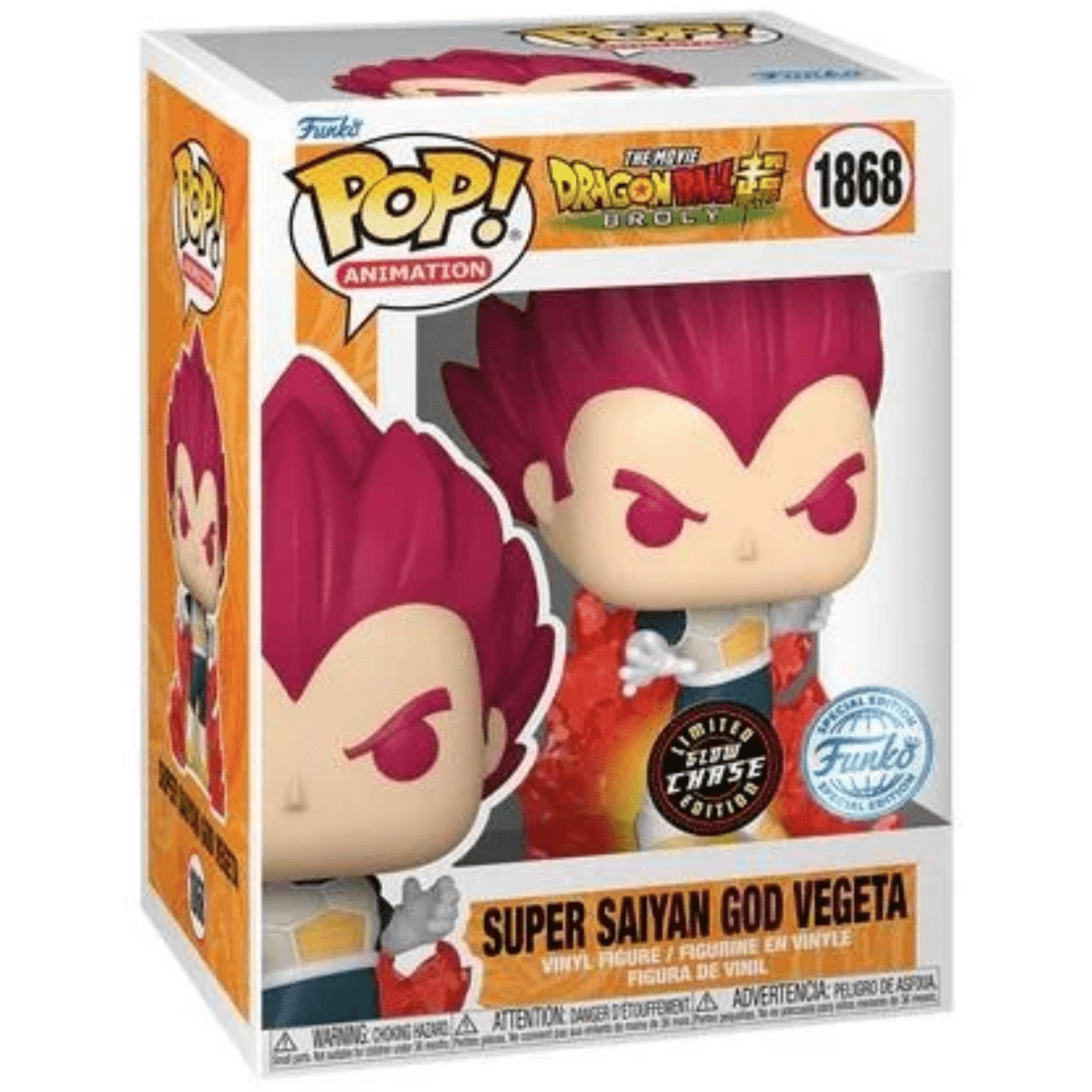 Dragon Ball Z Super Broly - Super Saiyan God Vegeta (Glow Chase) (Special Edition) #1868 - Funko Pop! Vinyl Anime - Persona Toys