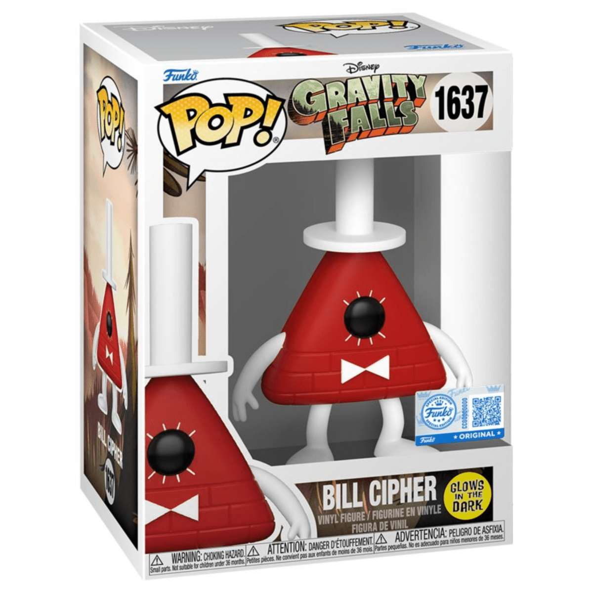 Gravity Falls - Bill Cipher (Glow Special Edition) 1637 - Funko Pop! Vinyl Animation - Persona Toys
