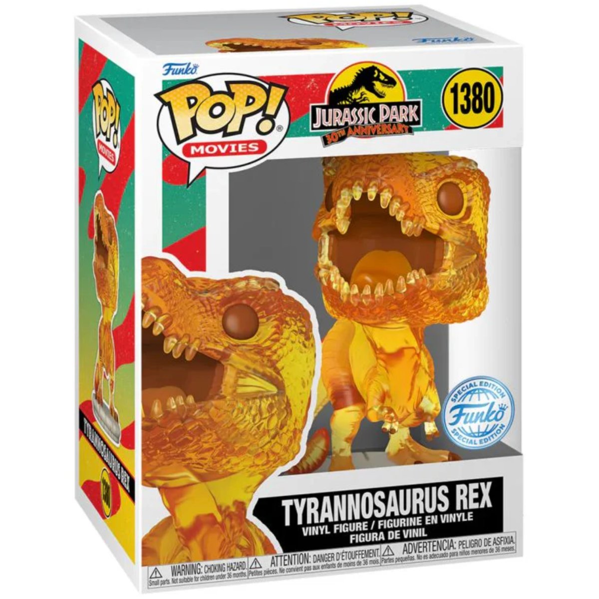 Jurassic Park World Tyrannosaurus Rex T Rex Amber Special Edition 1380 Funko Pop Vinyl Movies Persona Toys