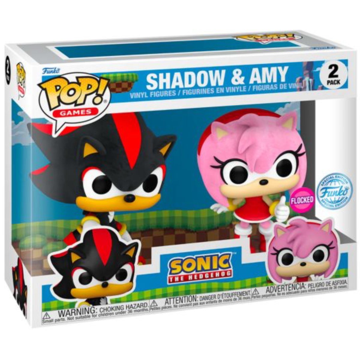 Sonic the Hedgehog - Shadow & Amy (Flocked Special Edition) 2 Pack - Funko Pop! Vinyl Games - Persona Toys