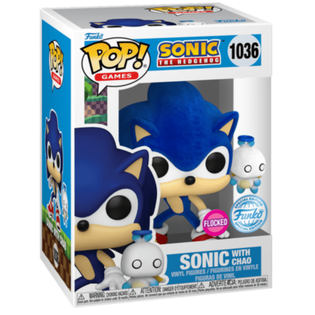 Sonic the Hedgehog - Sonic with Hero Chao (Flocked Special Edition) 1036 - Funko Pop! Vinyl Games - Persona Toys