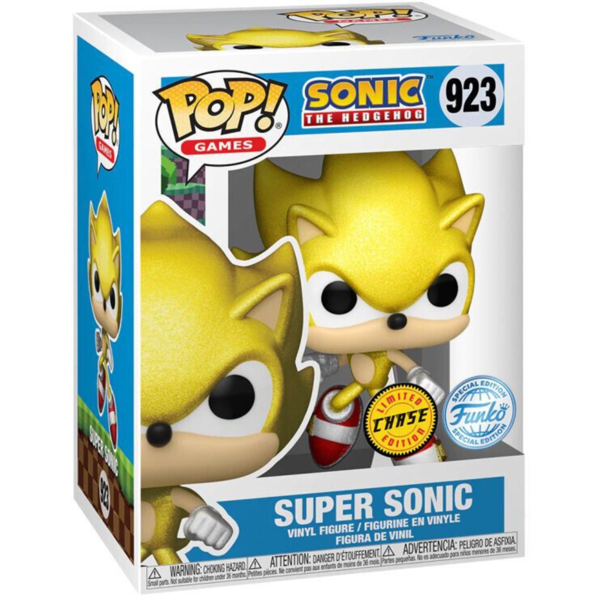 Sonic the Hedgehog - Super Sonic (Glitter) (Chase) (Special Edition) #923 - Funko Pop! Vinyl Games - Persona Toys