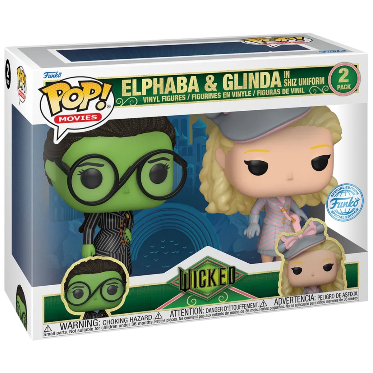 Wicked - Elphaba & Glinda in Shiz Uniform (Special Edition) 2 Pack - Funko Pop! Vinyl Movies - Persona Toys