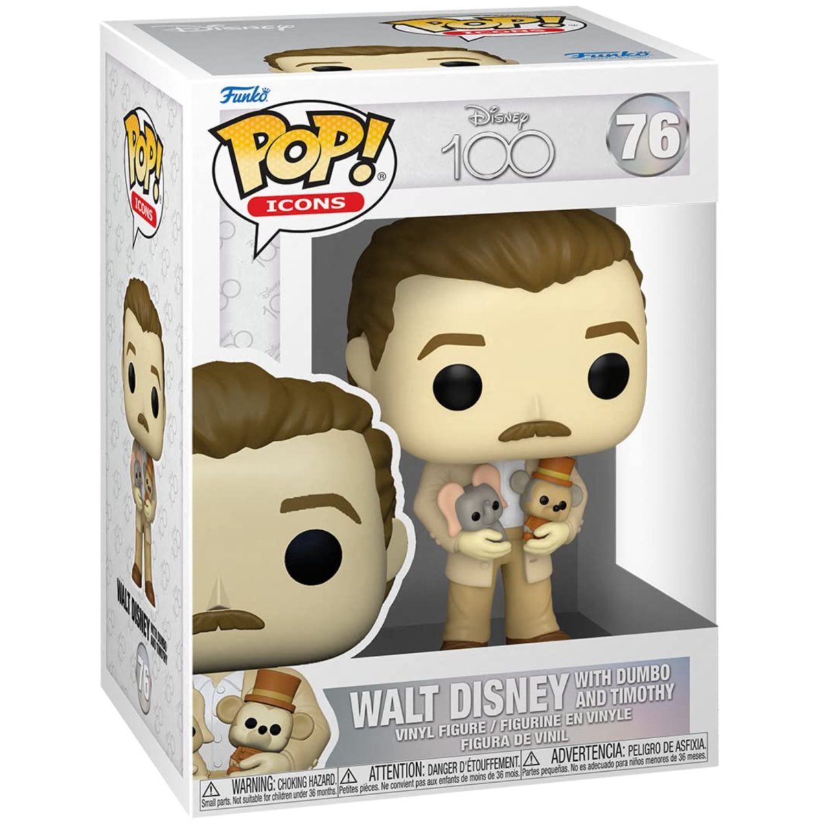 Disney 100 - Walt Disney and Dumbo & Timothy Plush #76 - Funko Pop! Vinyl Disney - Persona Toys