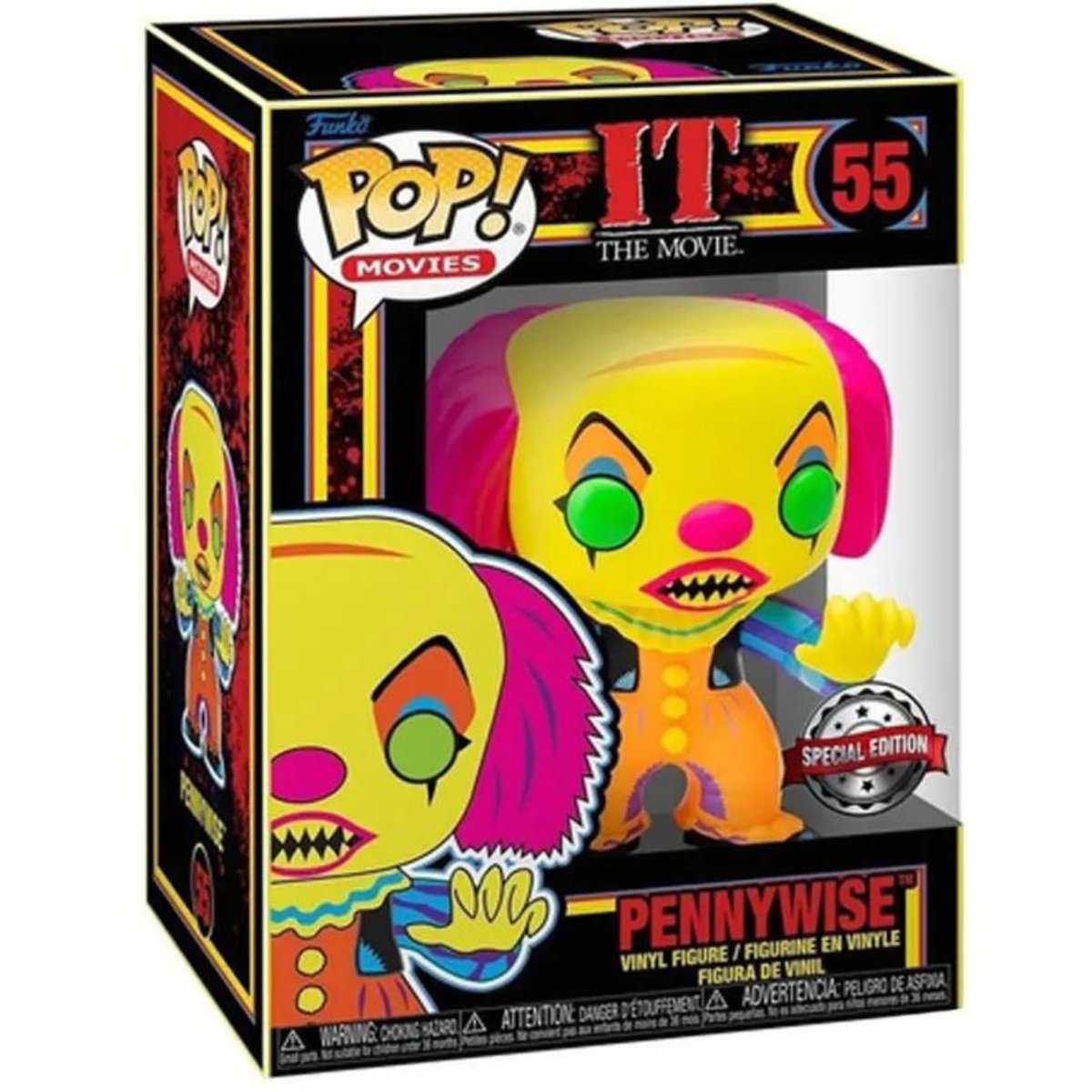 IT - Pennywise [Blacklight] (Special Edition) #55 - Funko Pop! Vinyl Movies - Persona Toys