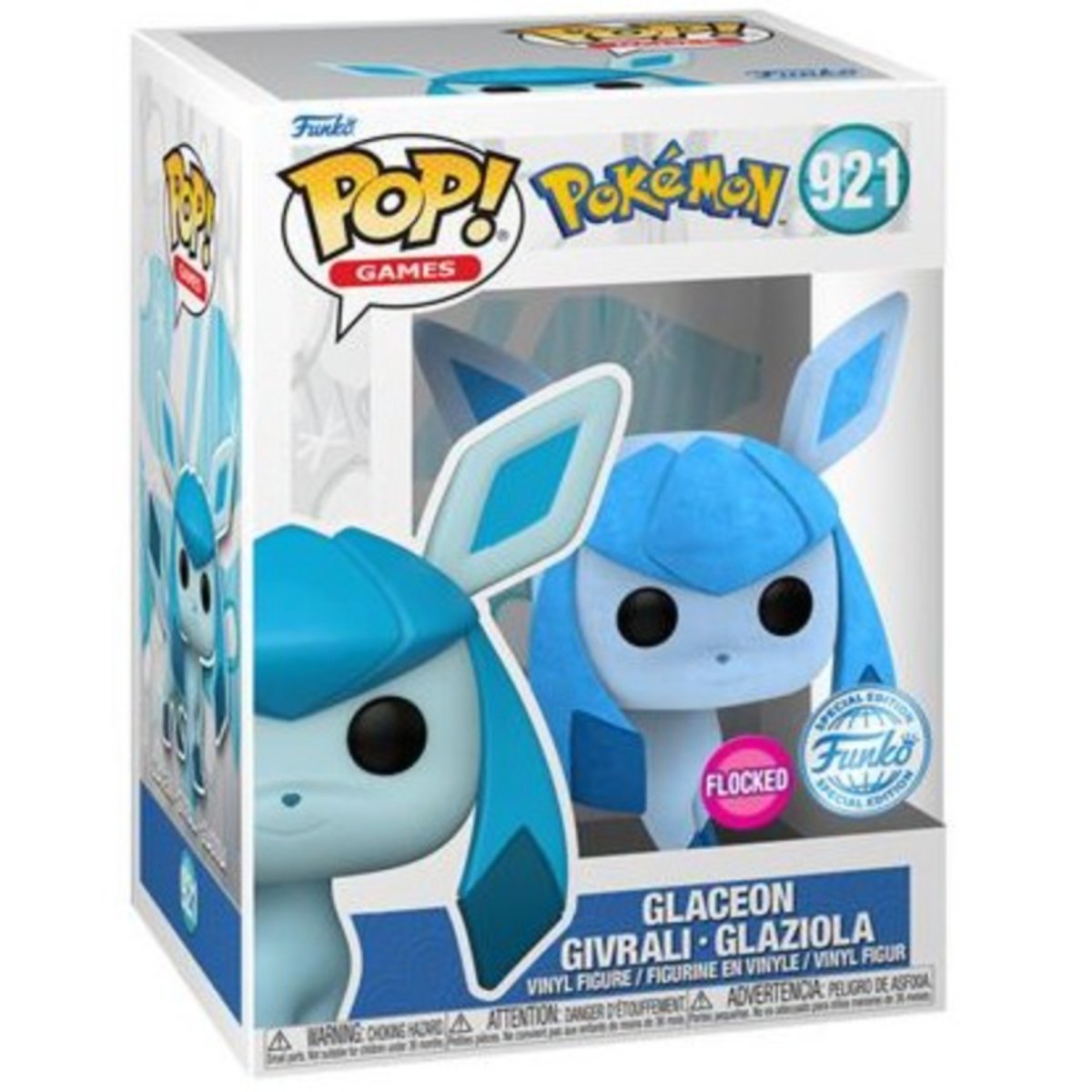 Pokemon - Glaceon (Flocked Special Edition) #921 - Funko Pop! Vinyl Games - Persona Toys