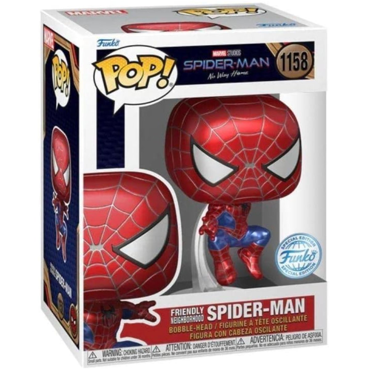 Spider-Man No Way Home - Friendly Neighborhood Spider-Man [Leaping] (Metallic Special Edition) #1158 - Funko Pop! Vinyl Marvel - Persona Toys