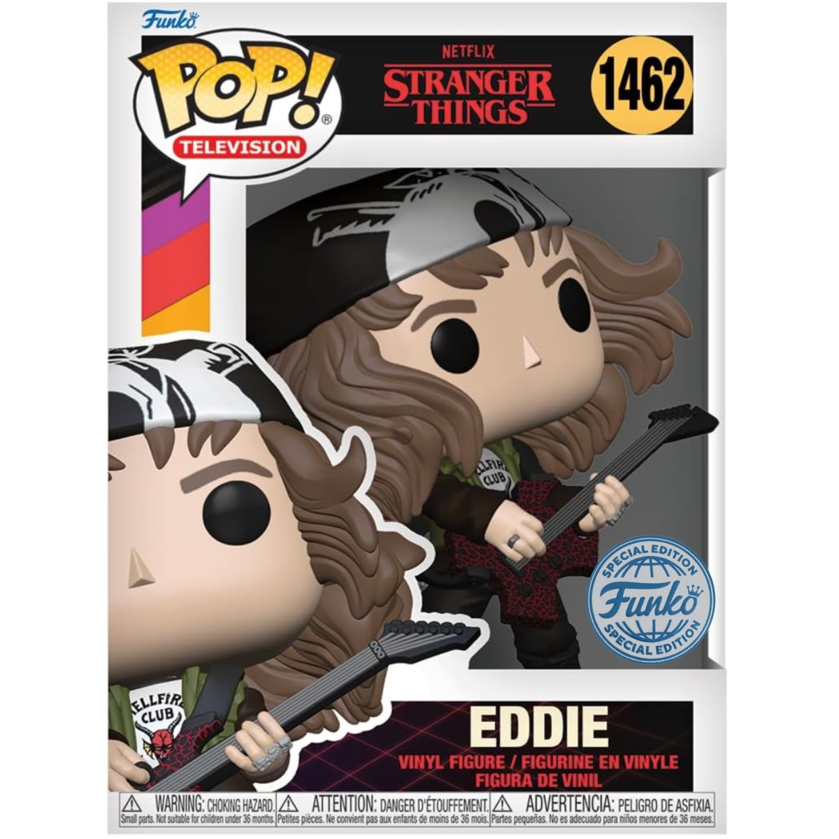 Stranger Things - Eddie [with Guitar] (Metallic Special Edition) #1462 - Funko Pop! Vinyl Television - Persona Toys