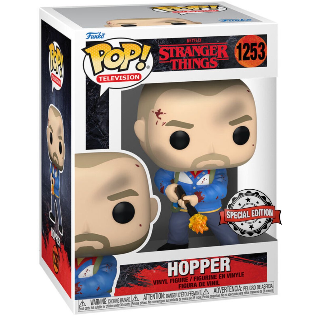 Stranger Things - Hopper [with Flamethrower] (Special Edition) #1253 - Funko Pop! Vinyl Television - Persona Toys