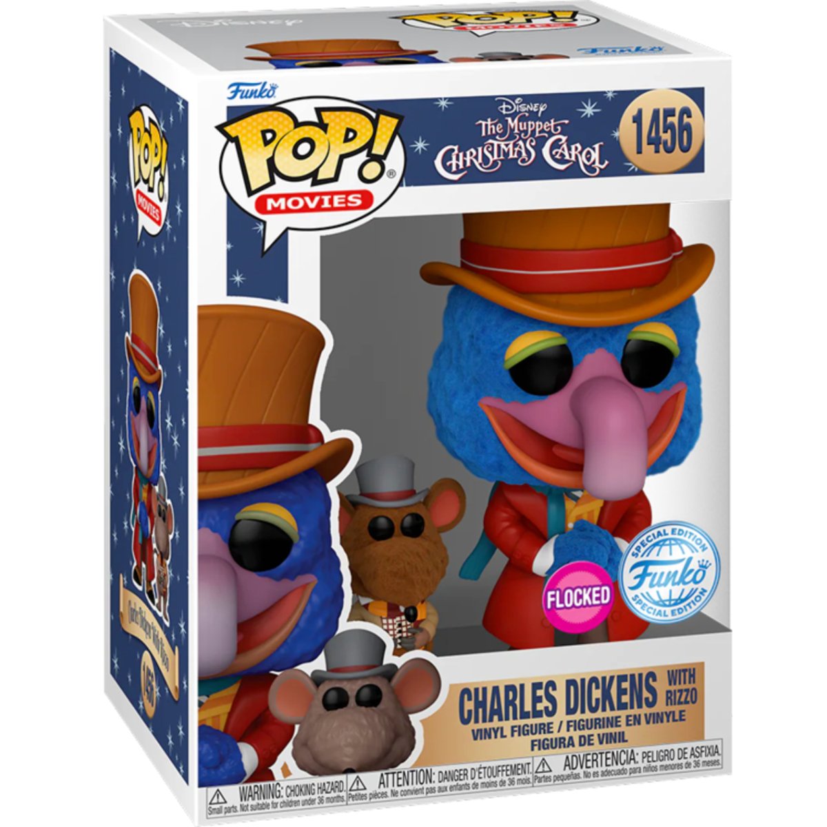 The Muppet Christmas Carol - Charles Dickens with Rizzo (Flocked Special Edition) #1456 - Funko Pop! Vinyl Disney - Persona Toys