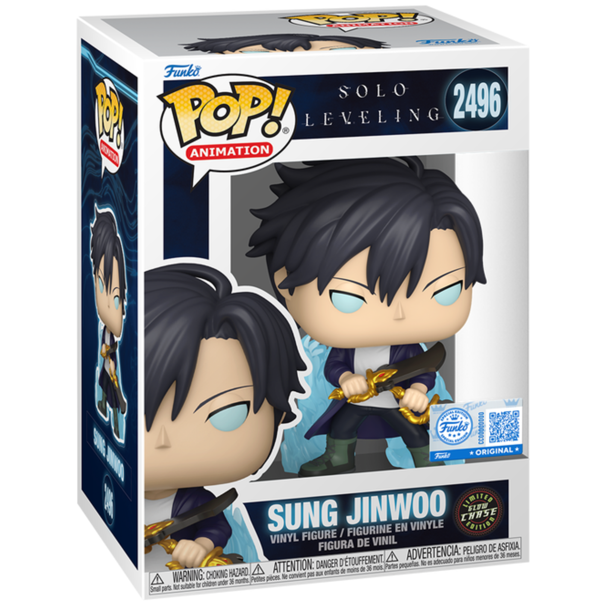 Solo Leveling - Sung Jinwoo [Blue Aura] (Glow Chase) (Special Edition) #2496 - Funko Pop! Vinyl Anime