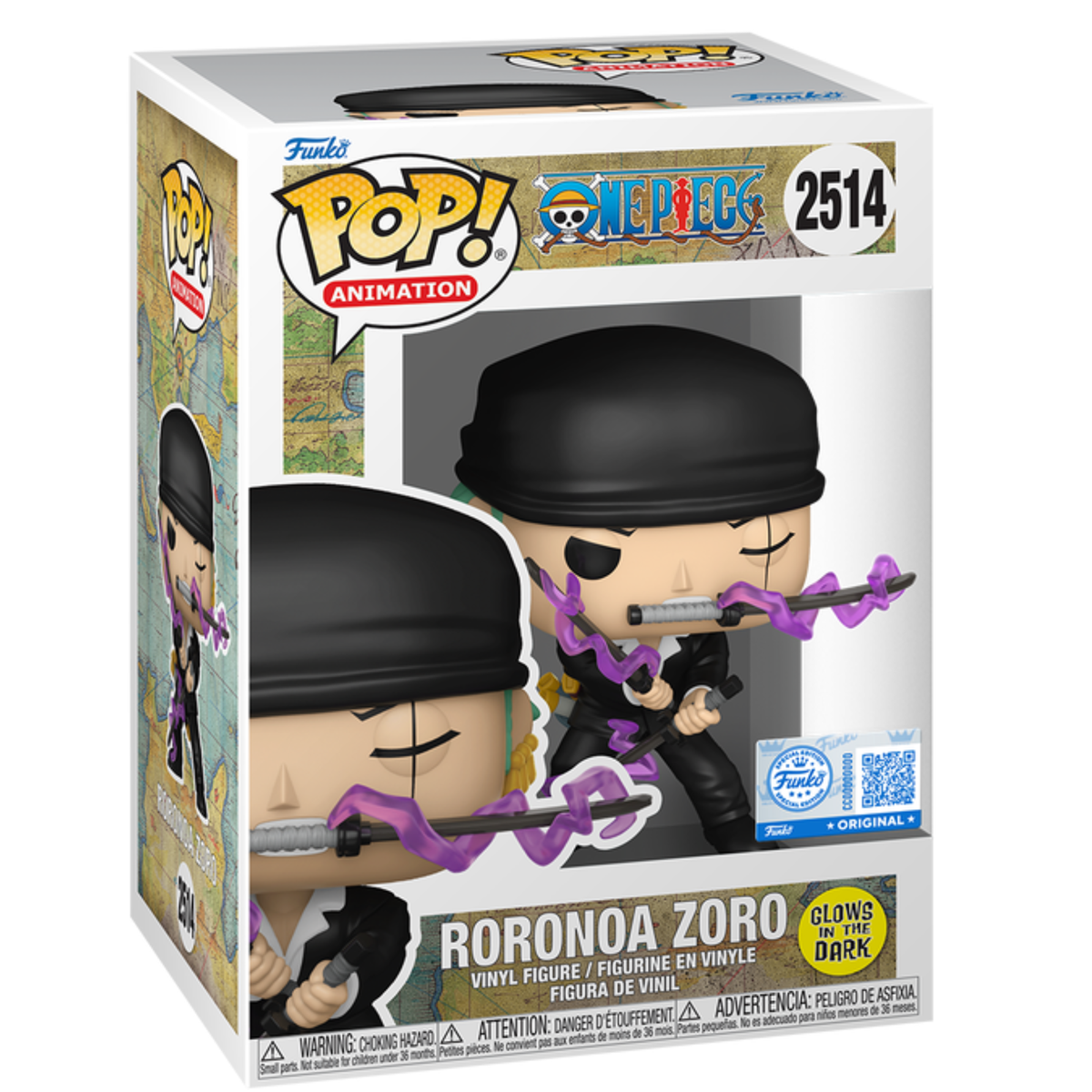 One Piece - Roronoa Zoro (Dressrosa Arc) (Glow Special Edition) #2514 - Funko Pop! Vinyl Anime