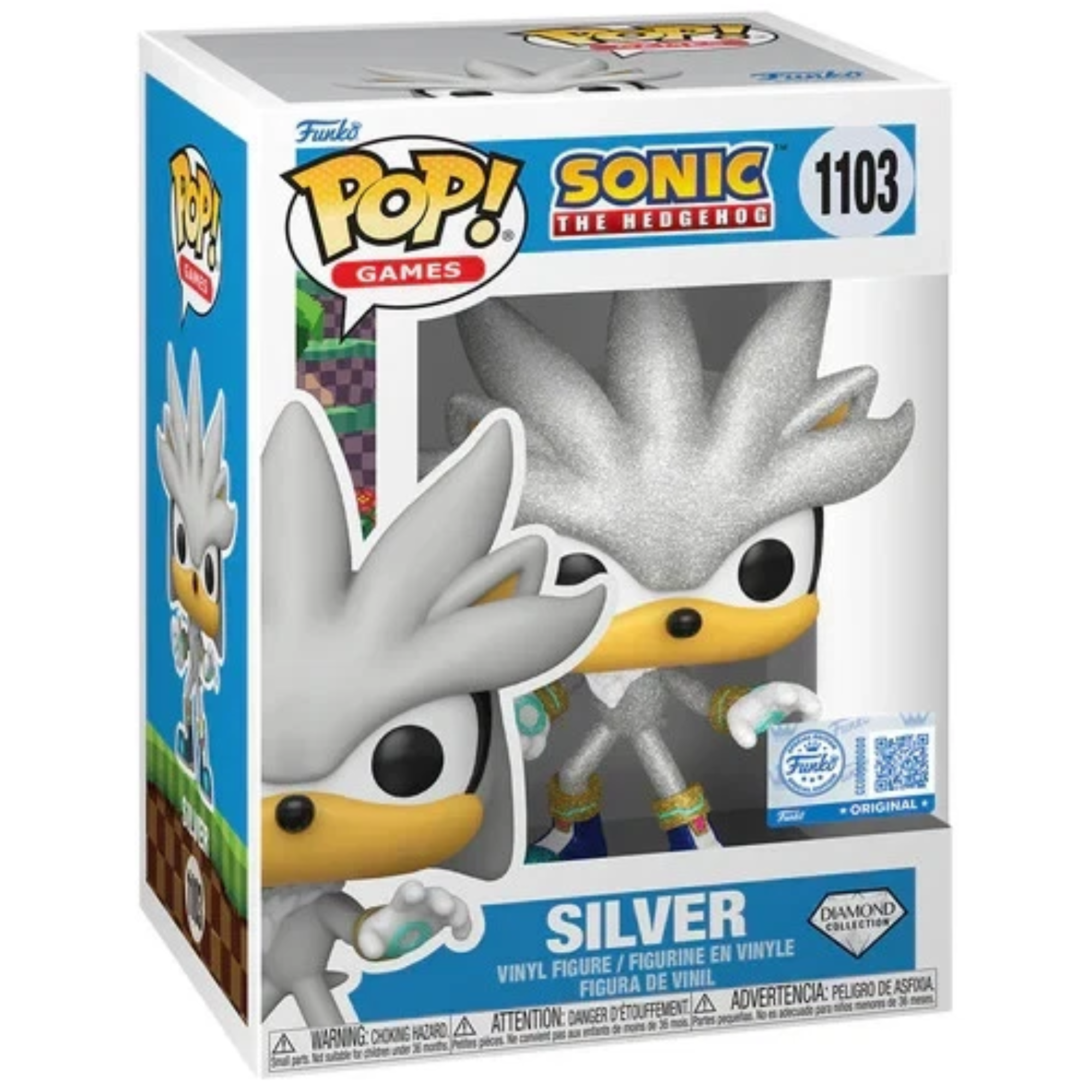 Sonic the Hedgehog - Silver (Diamond Special Edition) #1103 - Funko Pop! Vinyl Games