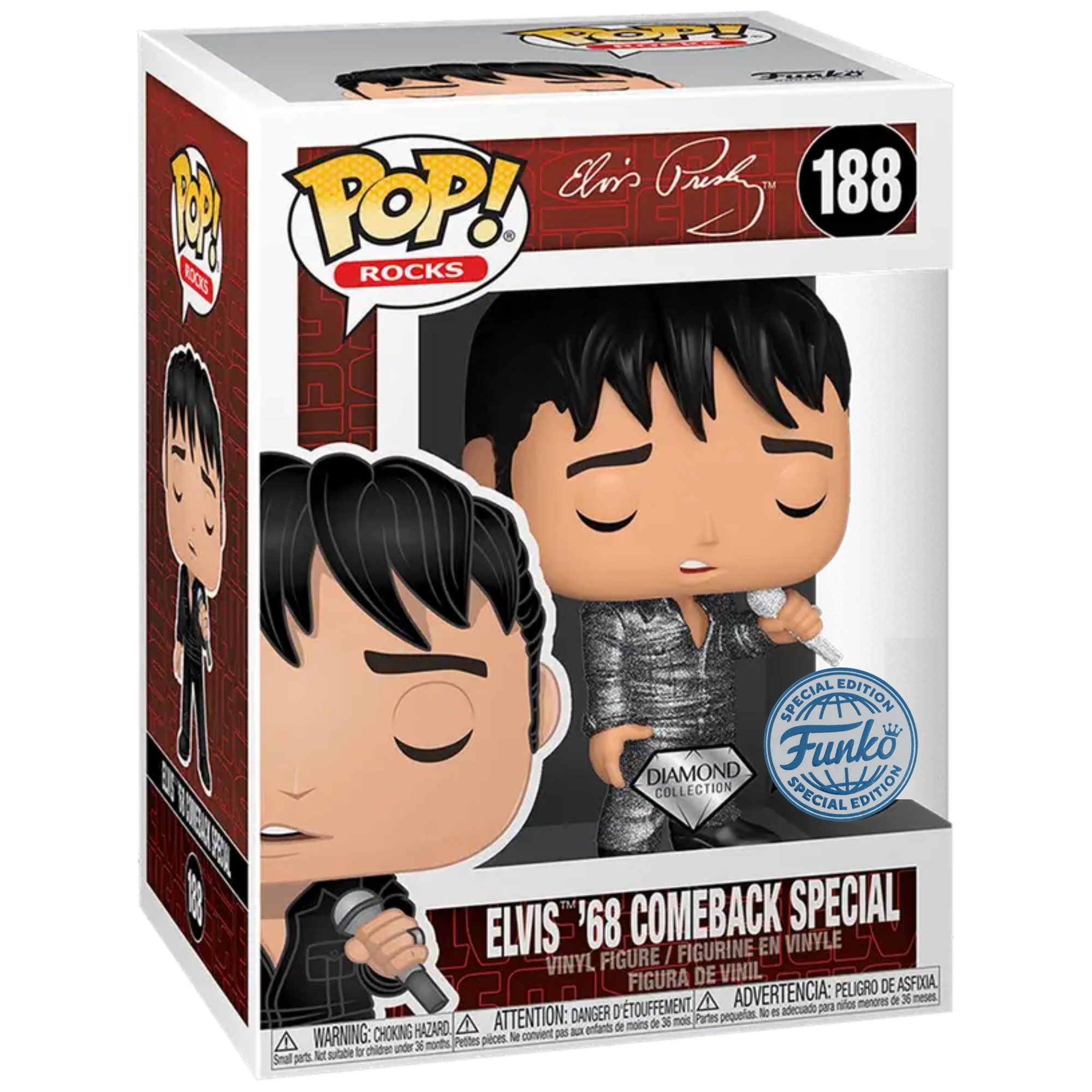 Elvis Presley - Elvis Presley ['68 Comeback Special] (Diamond Special Edition) #188 - Funko Pop! Vinyl Rocks