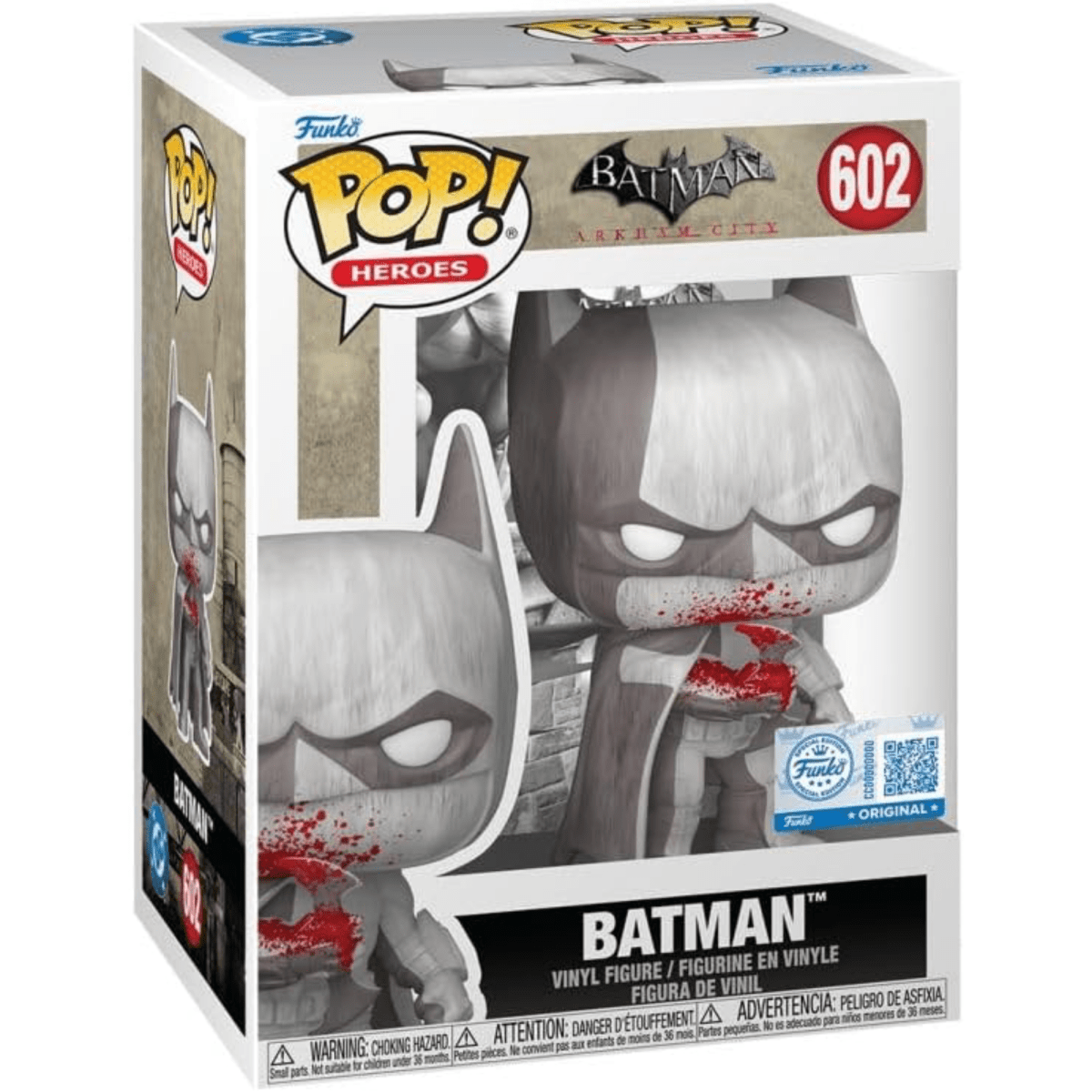 Batman Arkham City - Batman [White Shaded] (Bloody) (Special Edition) 602 - Funko Pop! Vinyl DC - Persona Toys