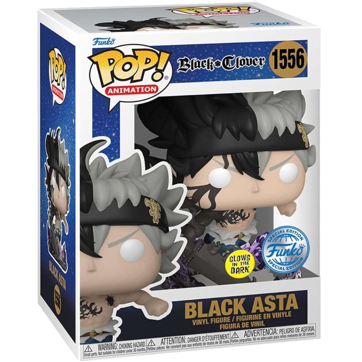 Black Clover - Black Asta (Glow Special Edition) #1556 - Funko Pop! Vinyl Anime - Persona Toys