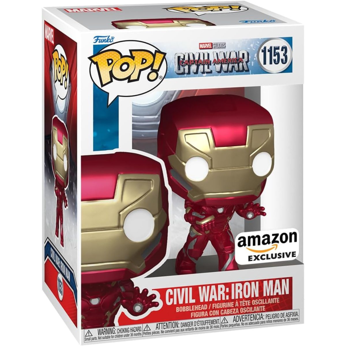 Captain America Civil War - Civil War: Iron Man (Amazon Exclusive) #1153 - Funko Pop! Vinyl Marvel - Persona Toys