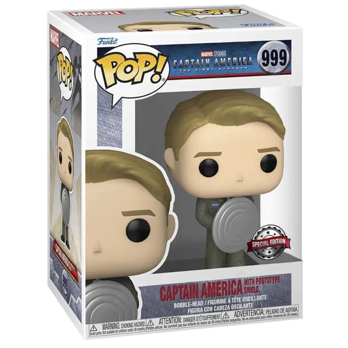 Captain America The First Avenger - Captain America with Prototype Shield (Special Edition) #999 - Funko Pop! Vinyl Marvel - Persona Toys