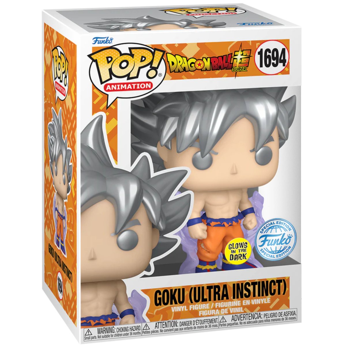 Dragon Ball Z Super - Goku (Ultra Instinct) (Glow Special Edition) #1694 - Funko Pop! Vinyl Anime - Persona Toys