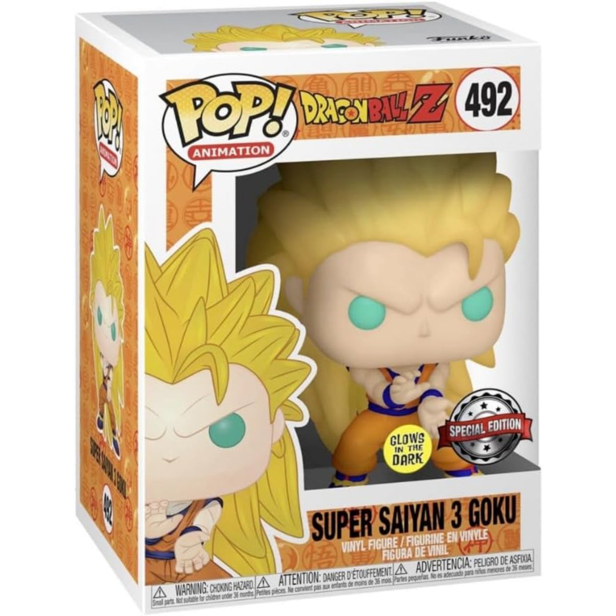 Dragon Ball Z - Super Saiyan 3 Goku (Glow Special Edition) #492 - Funko Pop! Vinyl Anime - Persona Toys