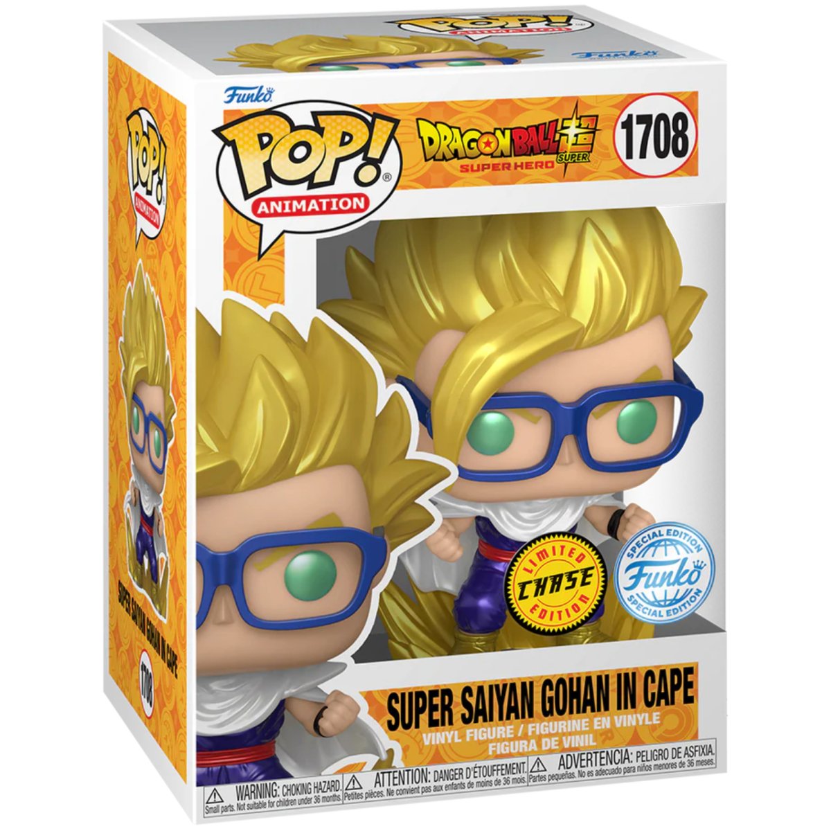 Dragon Ball Z Super - Super Saiyan Gohan in Cape (Metallic Chase) (Special Edition) #1708 - Funko Pop! Vinyl Anime - Persona Toys