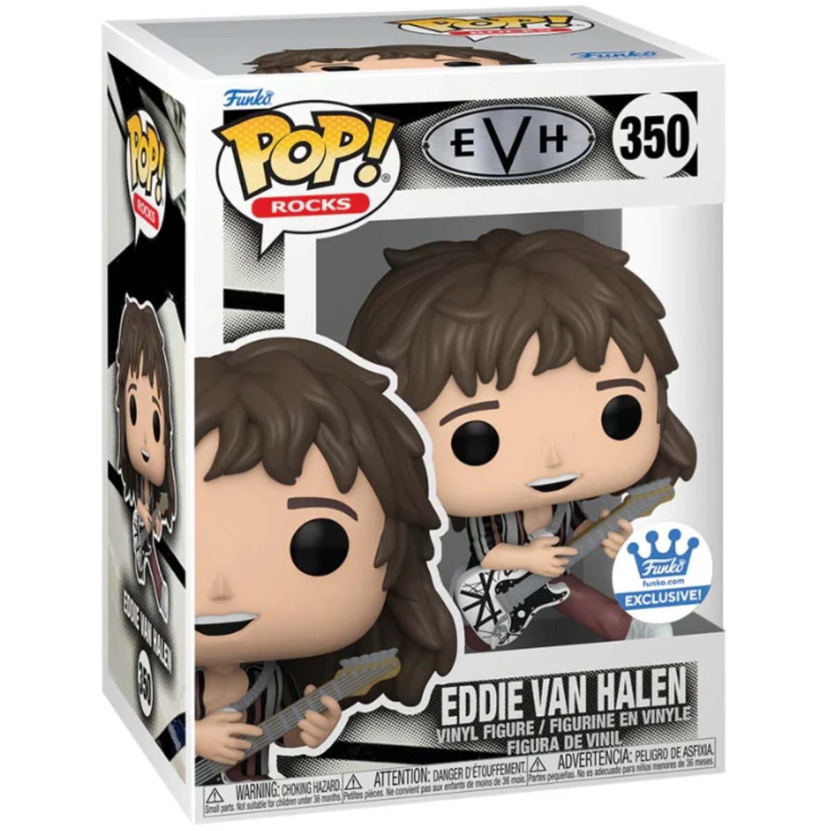 E V H - Eddie Van Halen [w/ Guitar] (Funko Shop Exclusive) #350 - Funko Pop! Vinyl Rocks - Persona Toys