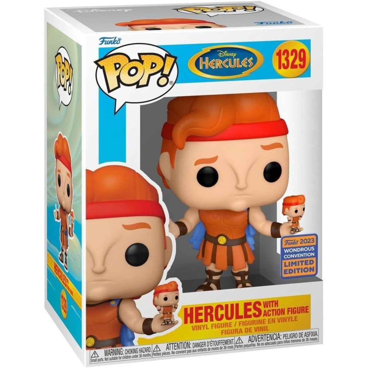 Hercules - Hercules with Action Figure (2023 Wondrous Convention Limited Edition) #1329 - Funko Pop! Vinyl Disney - Persona Toys