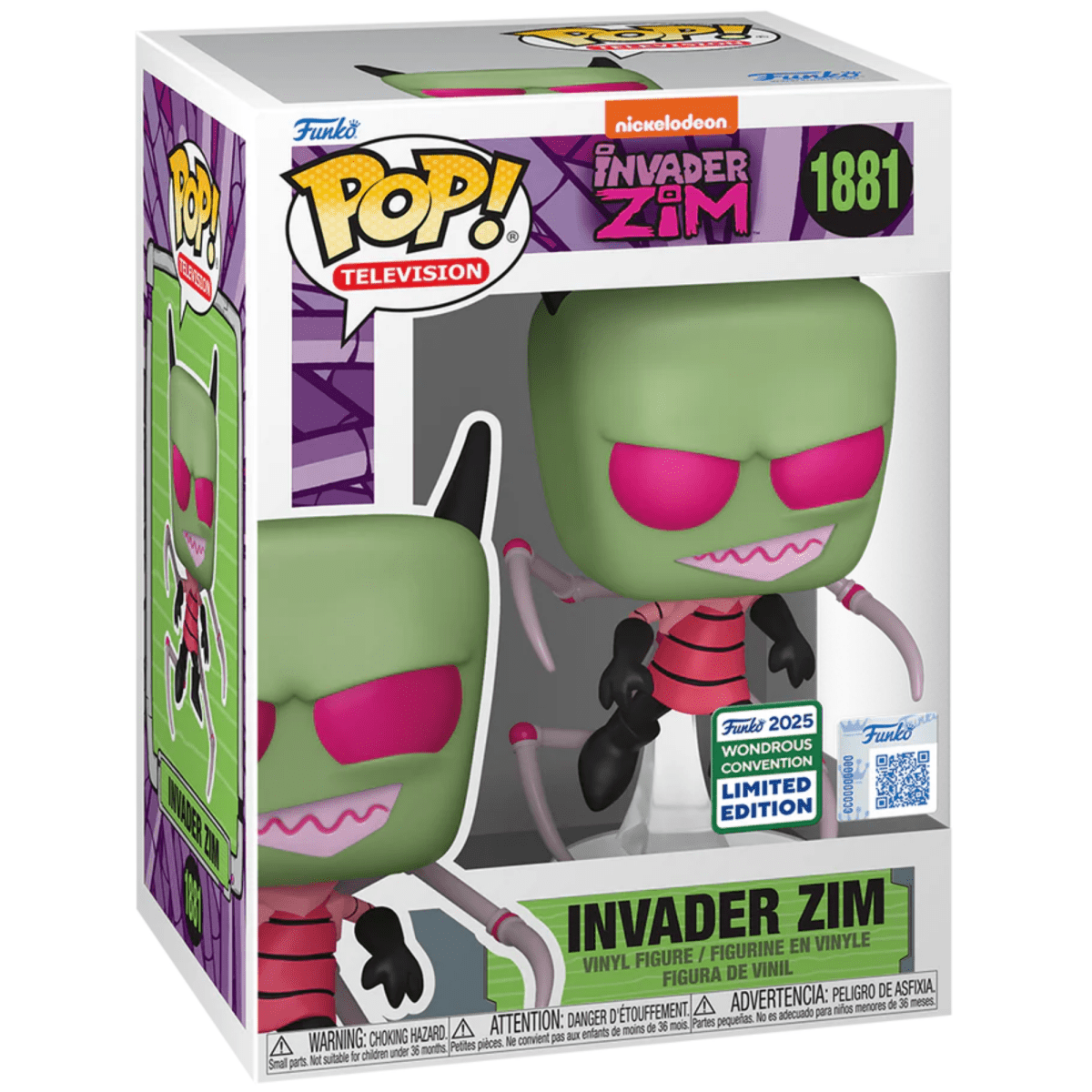 Invader Zim - Invader Zim [with Pak Legs] (2025 Wondrous Convention Limited Edition) 1881 - Funko Pop! Vinyl Animation - Persona Toys