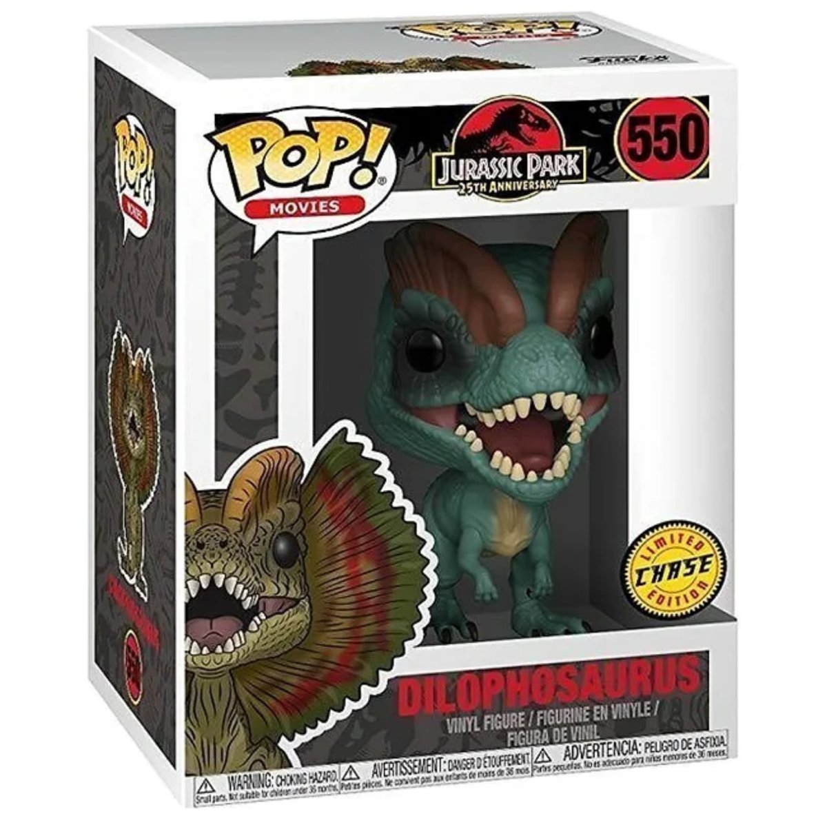 Jurassic Park / World - Dilophosaurus (Chase) #550 - Funko Pop! Vinyl Movies - Persona Toys