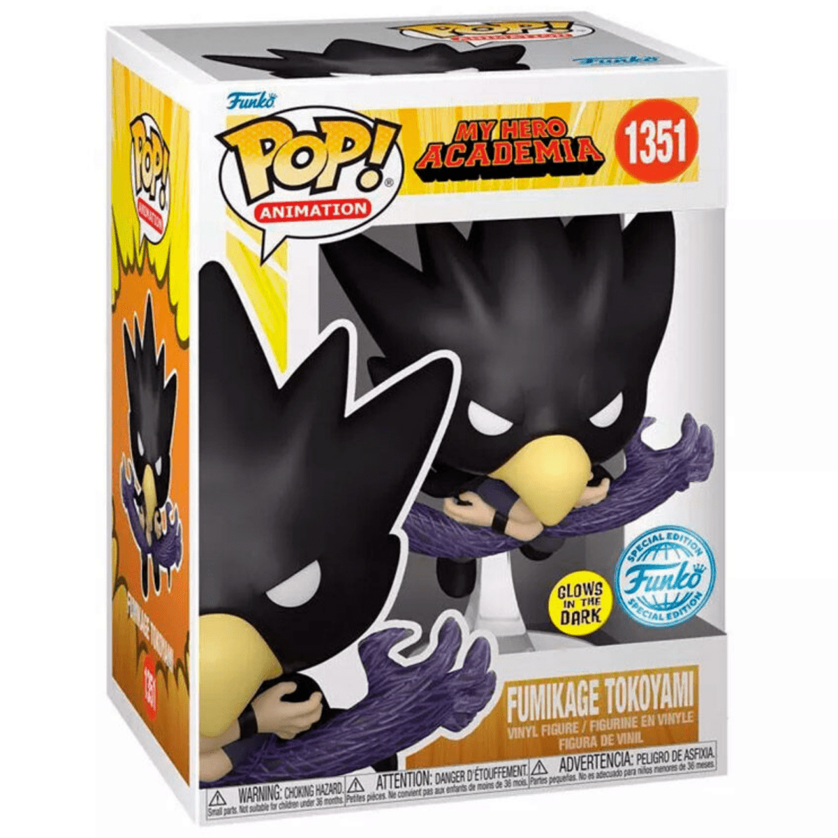 My Hero Academia - Fumikage Tokoyami (Glow Special Edition) 1351 - Funko Pop! Vinyl Anime - Persona Toys