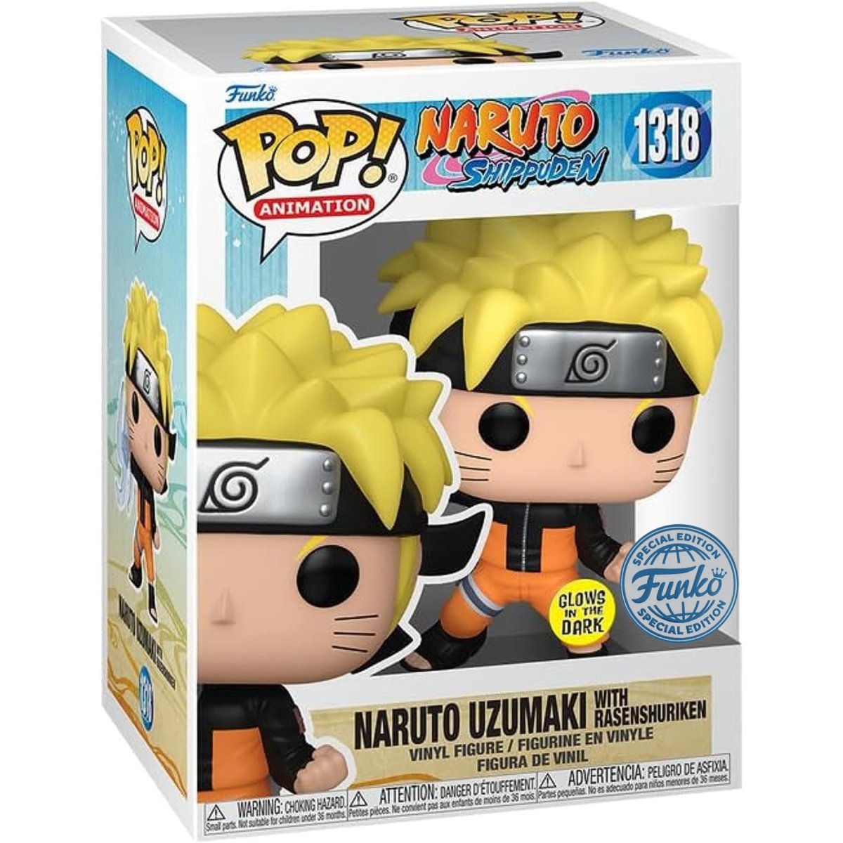 Naruto Shippuden - Naruto Uzumaki with Rasenshuriken (Glow Special Edition) #1318 - Funko Pop! Vinyl Anime - Persona Toys