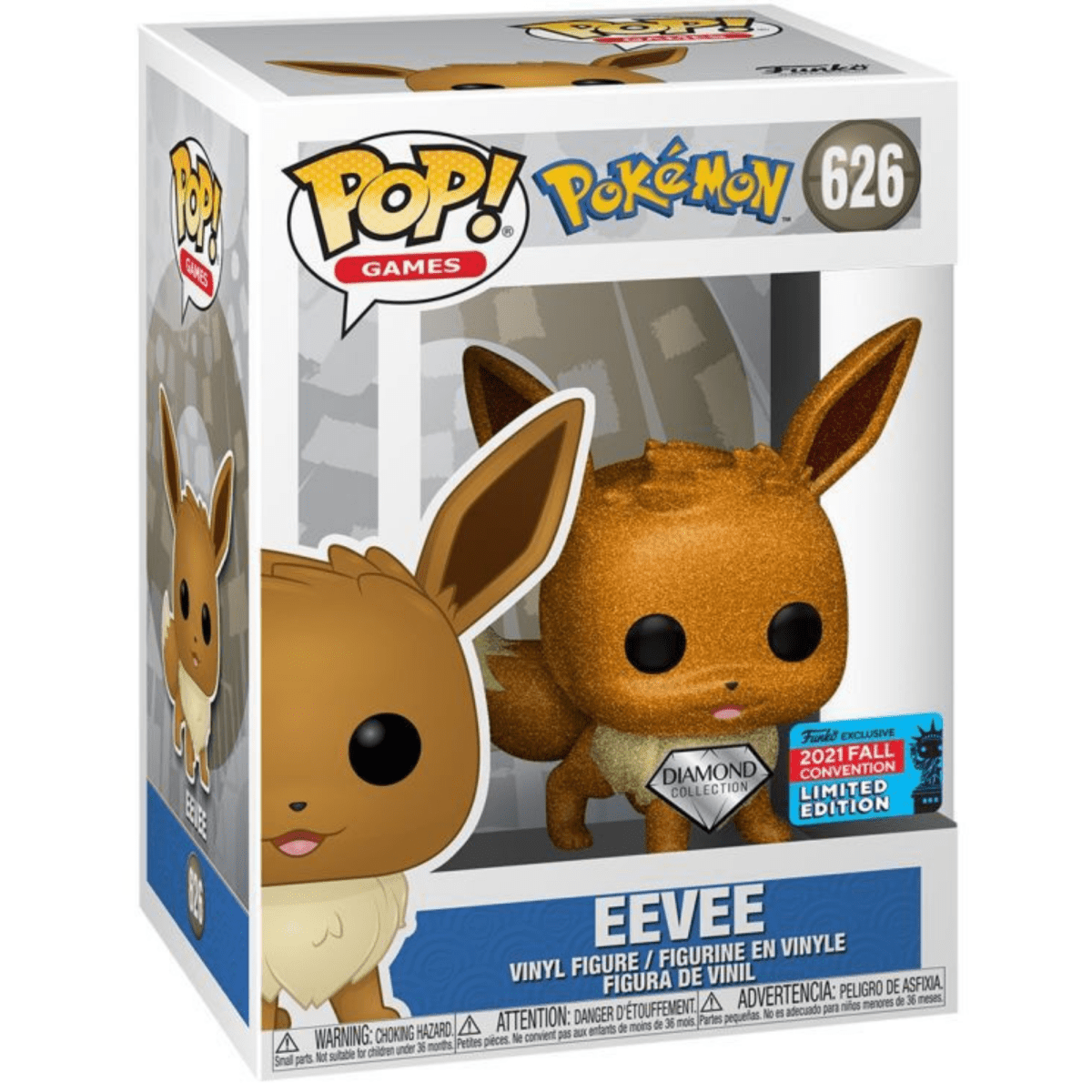 Pokemon - Eevee (Diamond 2021 Fall Convention Limited Edition) 626 - Funko Pop! Vinyl Games - Persona Toys