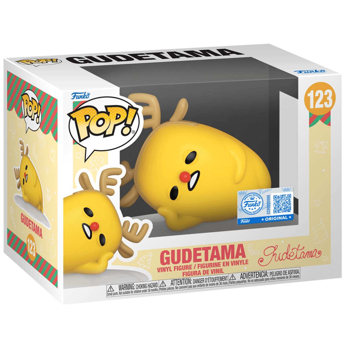 Sanrio - Gudetama [Reindeer Outfit] (Special Edition) 123 - Funko Pop! Vinyl Anime - Persona Toys