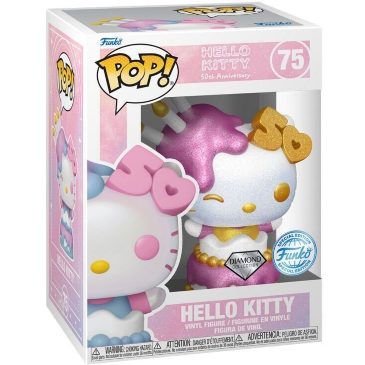 Sanrio - Hello Kitty 50th Anniversary - Hello Kitty [In Cake] (Diamond Special Edition) #75 - Funko Pop! Vinyl Anime - Persona Toys