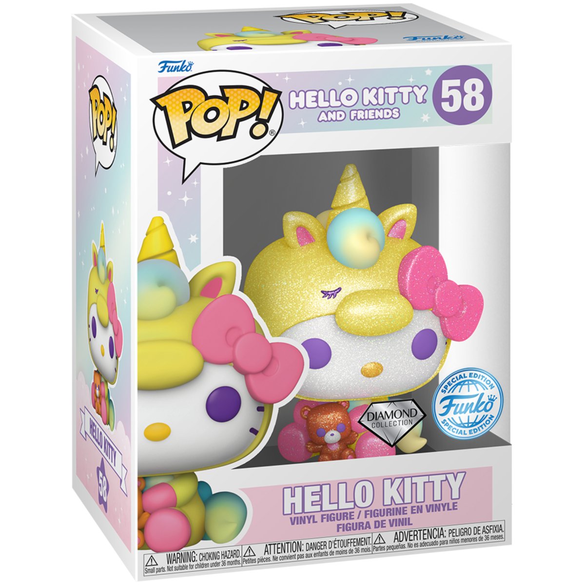 Sanrio - Hello Kitty and Friends - Hello Kitty [Unicorn] (Diamond Special Edition) #58 - Funko Pop! Vinyl Anime - Persona Toys