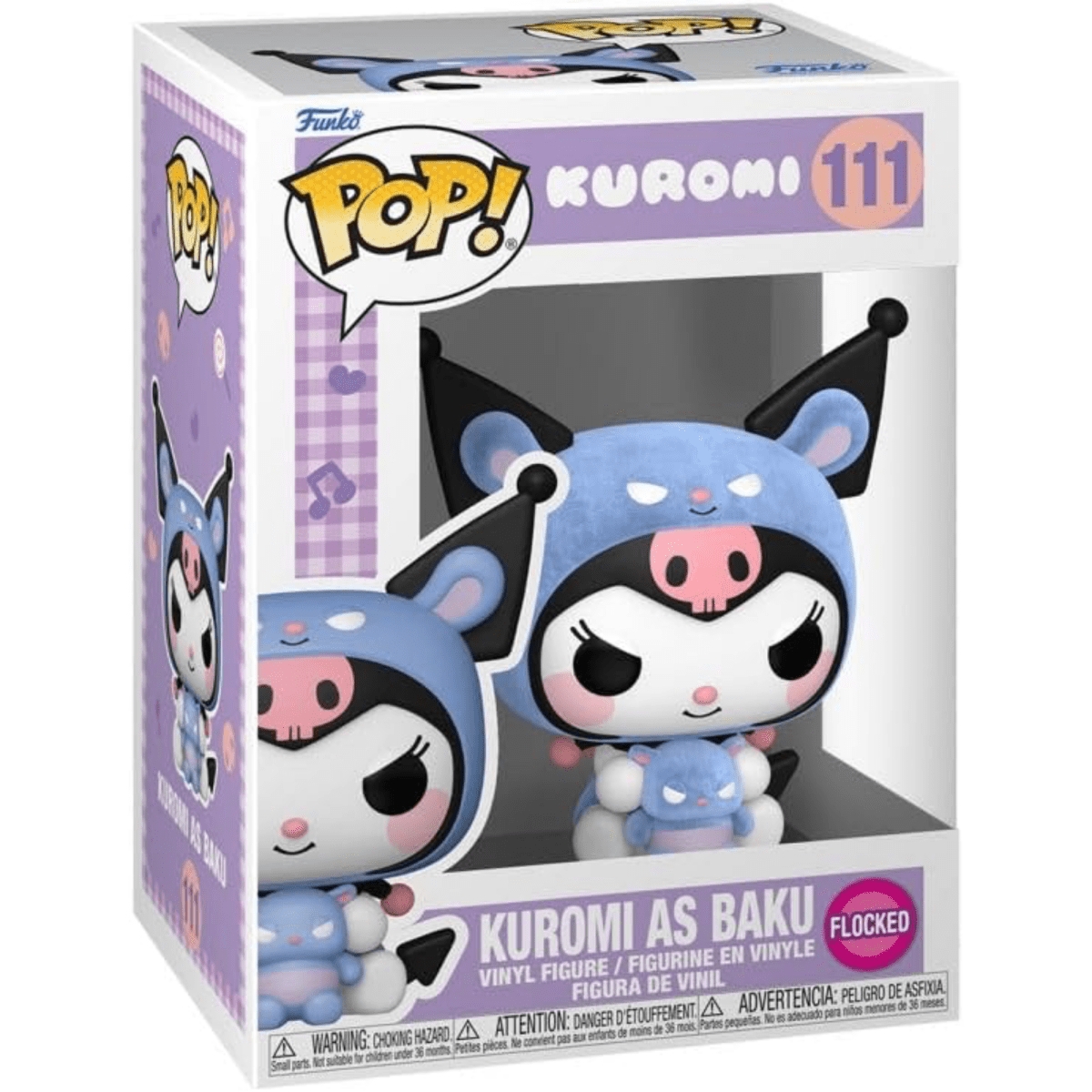 Sanrio - Kuromi as Baku (Flocked) 111 - Funko Pop! Vinyl Anime - Persona Toys