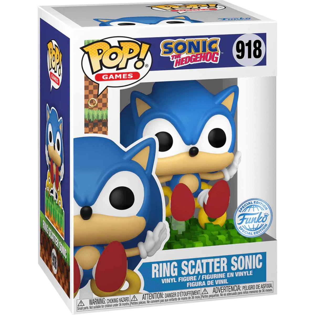 Sonic the Hedgehog - Ring Scatter Sonic (Special Edition) #918 - Funko Pop! Vinyl Games - Persona Toys