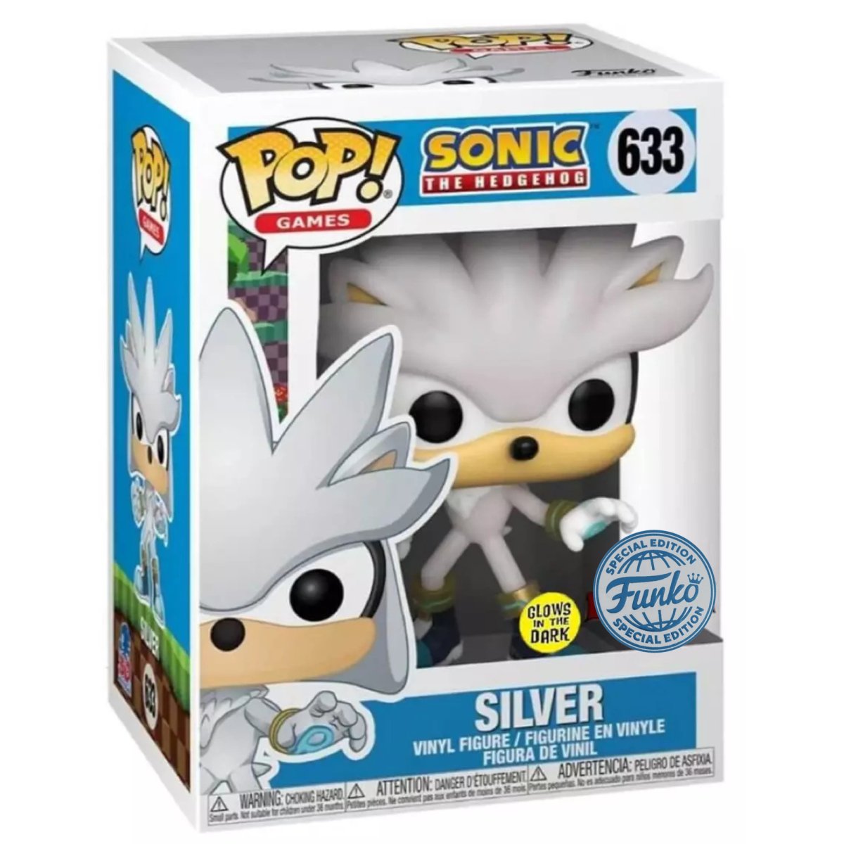 Sonic the Hedgehog - Silver (Glow Special Edition) #633 - Funko Pop! Vinyl Games - Persona Toys