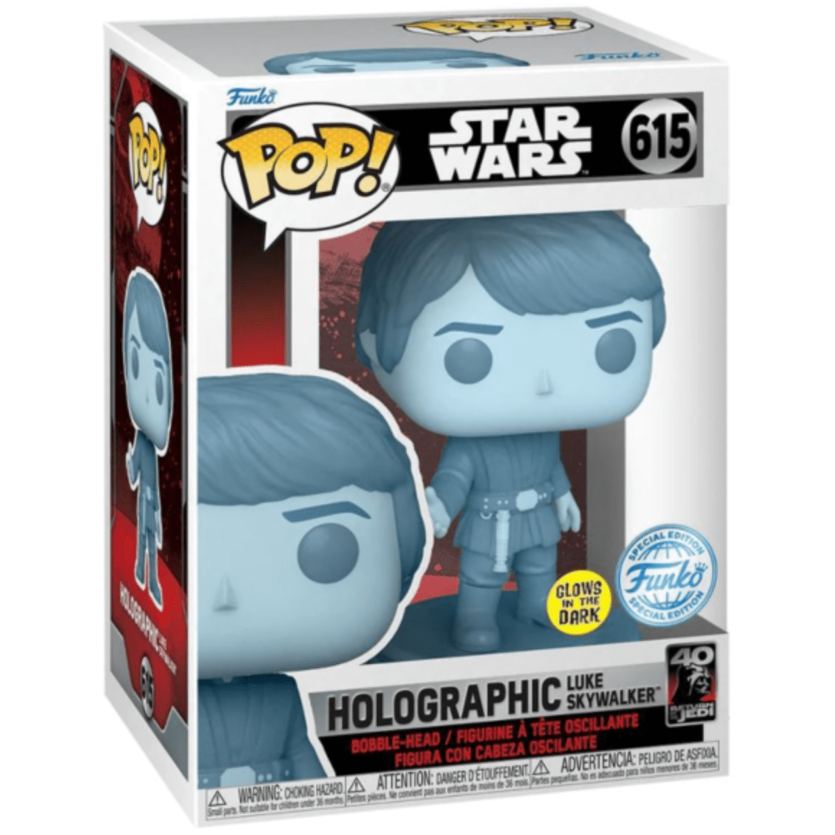 Star Wars - Luke Skywalker [Holographic] (Glow Special Edition) 615 - Funko Pop! Vinyl Star Wars - Persona Toys
