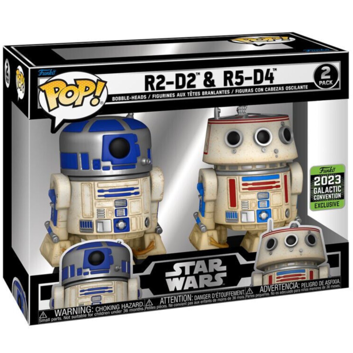 Star Wars - R2 - D2 vs. R5 - D4 (2023 Galactic Convention Exclusive) 2 Pack - Funko Pop! Vinyl Star Wars - Persona Toys