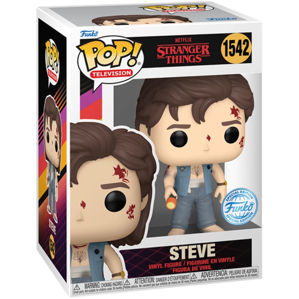 Stranger Things - Steve (Battle Damage) (Special Edition) #1542 - Funko Pop! Vinyl Television - Persona Toys