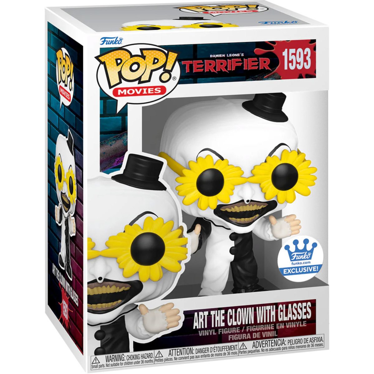 Terrifier - Art the Clown with Glasses (Funko Shop Exclusive) #1593 - Funko Pop! Vinyl Movies - Persona Toys