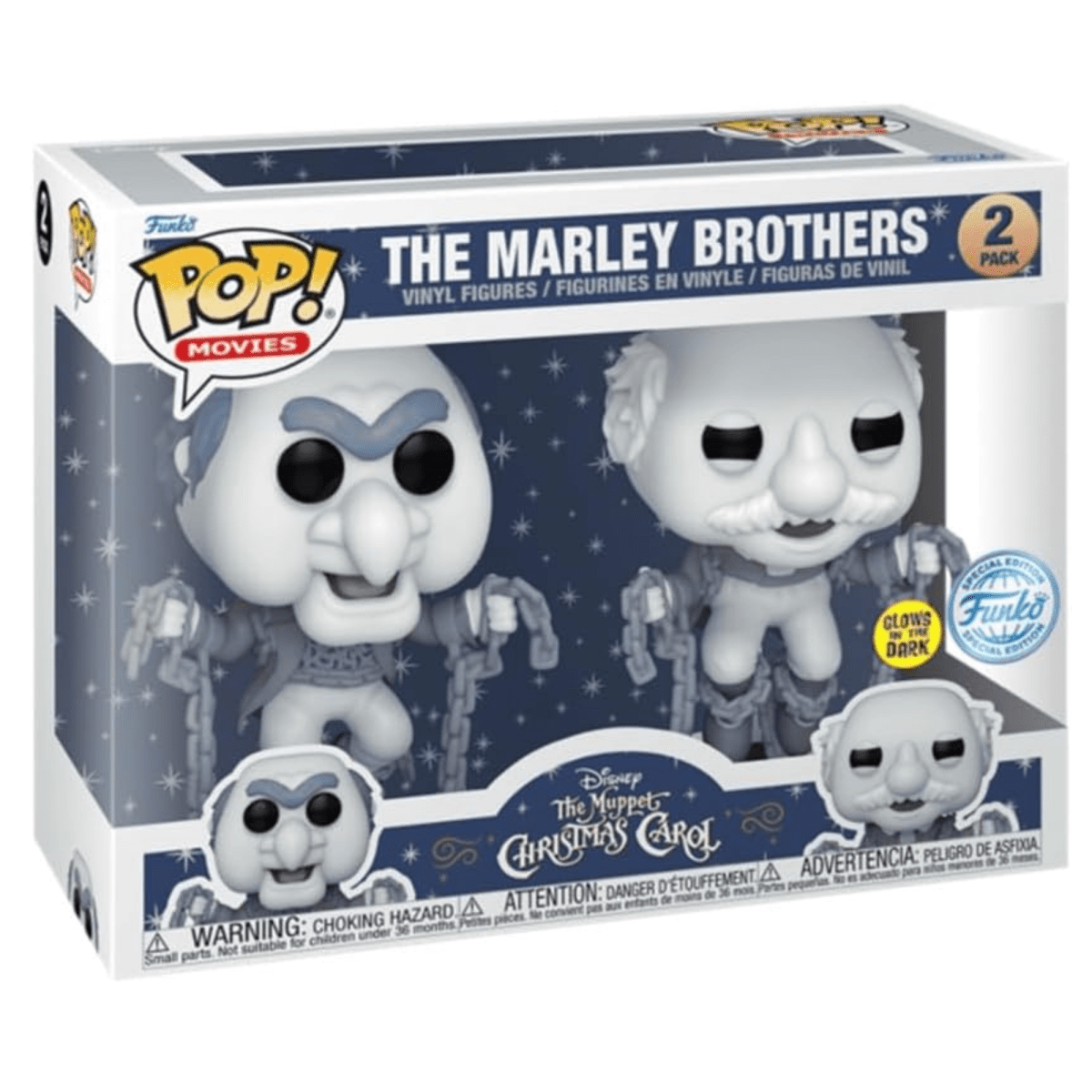 The Muppets Christmas Carol - The Marley Brothers (Glow Special Edition) 2 Pack - Funko Pop! Vinyl Disney - Persona Toys