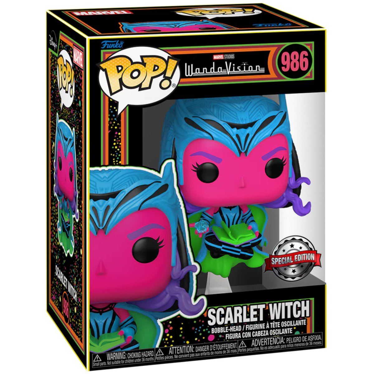 Wandavision - Scarlet Witch [with Dark Hold Book] [Blacklight] (Special Edition) #986 - Funko Pop! Vinyl Marvel - Persona Toys